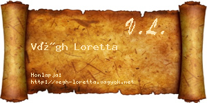 Végh Loretta névjegykártya